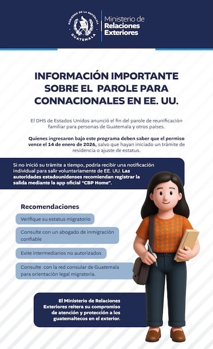 El fin del parole afectará a nacionales de Guatemala y de otros países de América Latina (prensa.gob.gt)