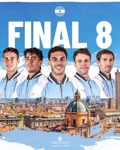 El Final 8 de noviembre en Bolonia, el próximo objetivo del equipo argentino de Copa Davis