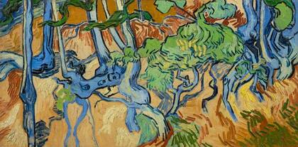 El desenlace llega cuando Van Gogh estaba ocupado con unas raíces de acacia en el camino hacia la posada Ravoux: "Tree Roots" fue pintado en ese mismo prolífico año de 1890. Cortesía del Museo Van Gogh, Ámsterdam (Vincent van Gogh Foundation)