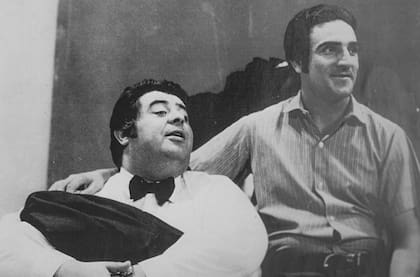 "El flaco" García en una foto de su álbum privado con Jorge Porcel