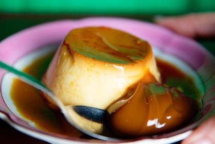 El flan con dulce de leche