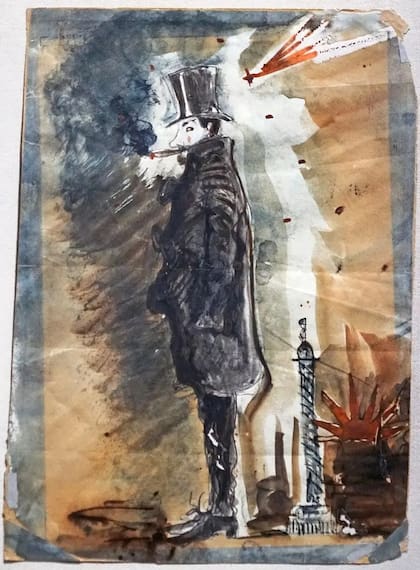 El flâneur Baudelaire se autorretrató en las calles de París, fumando hachís, alrededor de 1842-1845