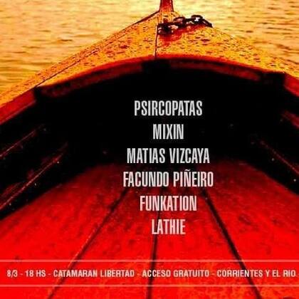 El flyer de invitación a la fiesta en el barco
