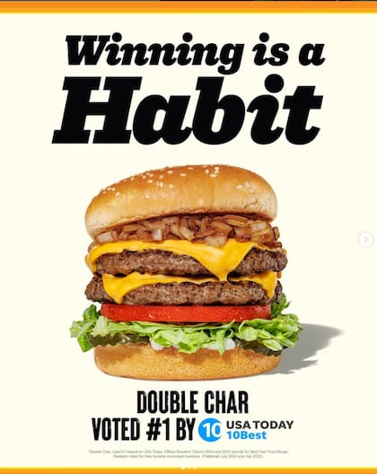 El flyer de la compañía donde hacen alusión a su triunfo. En el mismo, hacen un juego de palabras con el nombre su empresa "Habit"