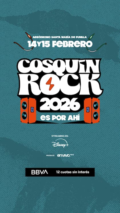 El flyer oficial del Cosquín Rock 2026 (Foto: Instagram @cosquinrock)