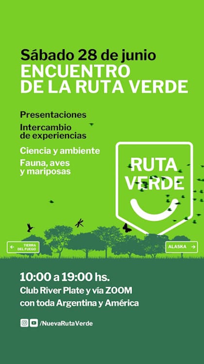 El flyer promocional del encuentro Ruta Verde