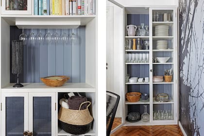 Canasto de fibras naturales (Viveca Home). Mantas tejidas a mano (Lanitas Caro). Cuenco de madera con vela (Viveca Home). Candelabro (comprado en viaje a Roma).