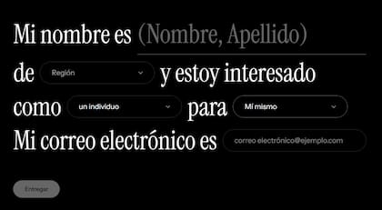 El formulario para inscribirse a la lista de espera solo solicita información básica