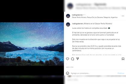 El fotógrafo explicó que fue lo que visualizó (Foto Instagram @rodrigoterren)