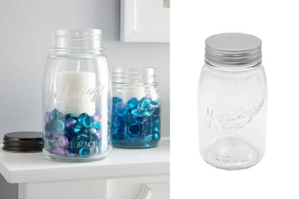 El frasco de Michaels, llamado Heritage Quart Mason Jar By Ashland™, es promocionado principalmente para su uso decorativo y tiene un valor de US$3.49 (Foto Michaels)
