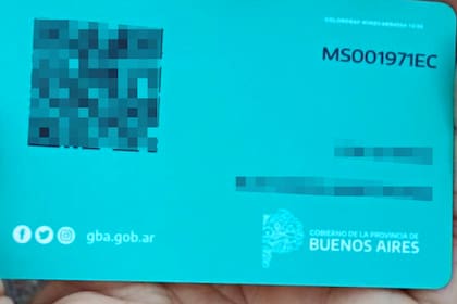 El frente de la credencial física que entrega la provincia de Buenos Aires tras completar el esquema de vacunación.