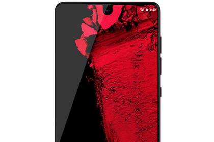 El frente del Essential Phone, con la cámara frontal en el medio del borde superior de la pantalla