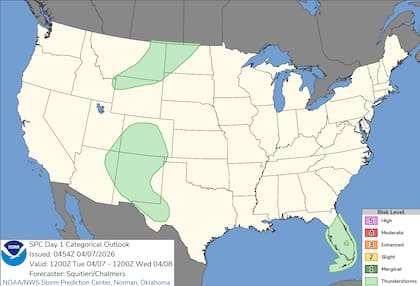 El frente frío que se extiende hacia los Grandes Lagos superiores generará un riesgo marginal de tormentas severas el miércoles en Kansas y Nebraska