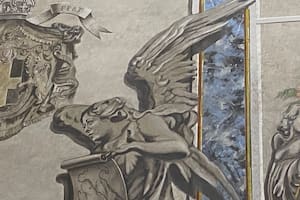 Revuelo en Italia por la aparición de un fresco de un ángel restaurado con la cara de Meloni