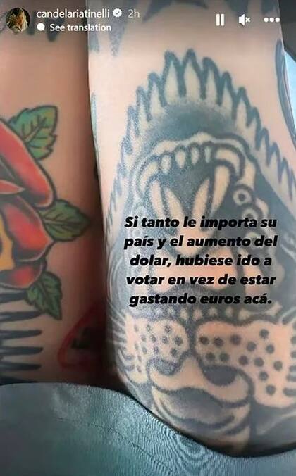 El fuerte descargo de Cande Tinelli desde Madrid (Foto: Instagram)