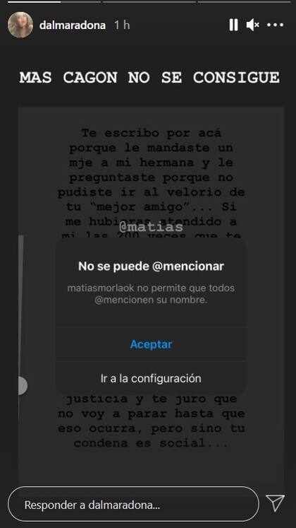 El fuerte mensaje de Dalma Maradona para Matías Morla