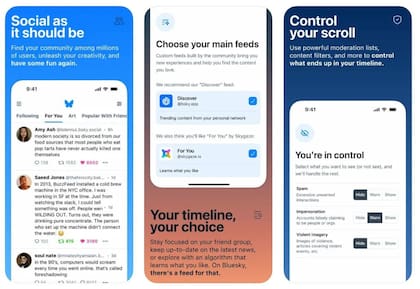 El funcionamiento de Bluesky es similar al de X o Threads, entre otras plataformas de publicación de contenido breve en tiempo real