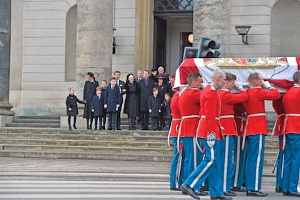 El funeral de Enrique de Dinamarca, en febrero de 2018 (Photo by Liselotte Sabroe / Ritzau Scanpix / AFP) / Denmark OUT