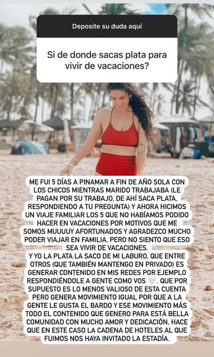 El furioso descargo de Juana Repetto tras las críticas por sus vacaciones