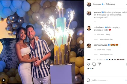 El futbolista celebró junto a su esposa, Antonela Roccuzzo