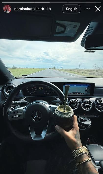 El futbolista Damián Batallini compartió esta imagen en redes sociales