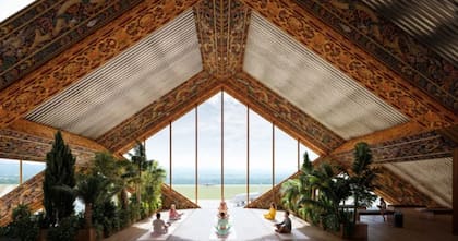 El futuro aeropuerto de Gelephu tendrá salas de yoga, gongs y baños relajantes