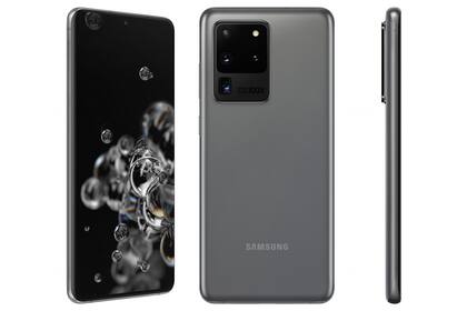 El Galaxy S20 Ultra y el bloque de cámaras traseras; por sus dimensiones, sobresalen del resto de cuerpo