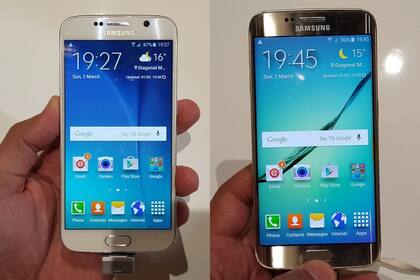 El Galaxy S6 en sus dos versiones: la convencional (izquierda) y la que tiene los bordes curvos
