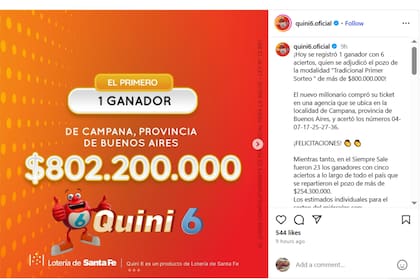 El ganador se llevó más de $800 millones