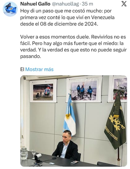El gendarme relató su calvario en redes sociales