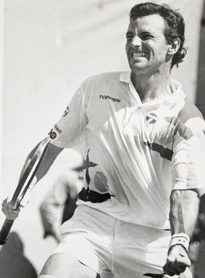 El gesto clásico del rafaelino Frana en sus tiempos de jugador