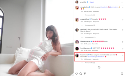 El gesto de Calu Rivero ante la especial noticia del Chino Darín y Úrsula Corberó (Captura: Instagram @ursulolita)