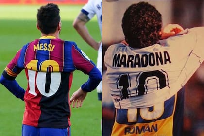 El gesto de Lionel Messi ante Osasuna, el de Diego Maradona el día de su despedida con la camiseta de Boca de Juan Román Riquelme