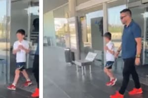 Thiago Messi sorprendió a los fanáticos al llegar a Barcelona