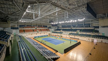 El Gijang Gymnasium, el estadio donde jugarán Argentina y Corea del Sur, por la primera ronda de los Qualifiers de la Copa Davis