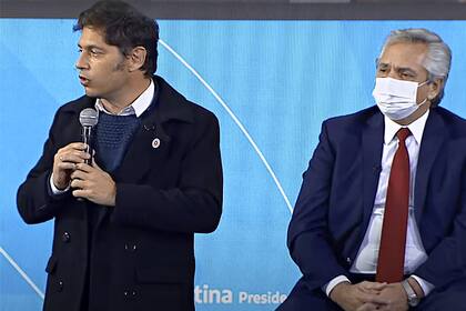 El gobenador Axel Kicillof y el presidente Alberto Fernández