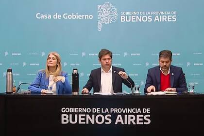 El gobernador Axel Kicillof durante la conferencia de prensa de este miércoles.