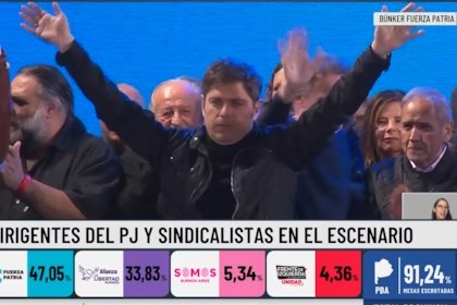 El gobernador Axel kicillof en el escenario