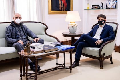 El gobernador Axel Kicillof y el arzobispo de La Plata, Víctor Fernández, el lunes pasado.
