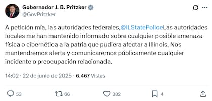 El gobernador comunicó que está en constante contacto con las autoridades ante posibles amenazas