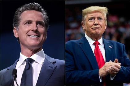 El gobernador de California, Gavin Newsom, y el presidente de Estados Unidos, Donald Trump.