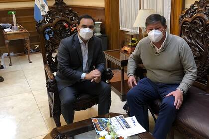 El gobernador de Corrientes, Gustavo Valdés, y Martín Schvartzman, CEO de Expoagro