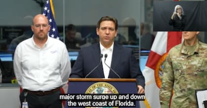 El gobernador de Florida, Ron DeSantis, ofreció las novedades acerca de la trayectoria del huracán Ian