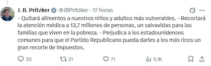 El gobernador de Illinois advirtió sobre el impacto social de los recortes previstos