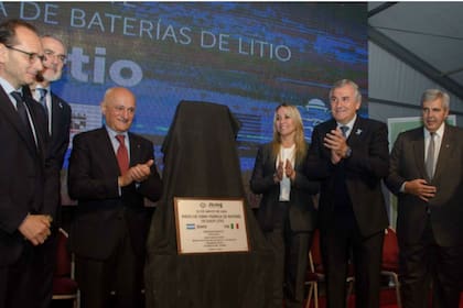 El gobernador de Jujuy, Gerardo Morales durante el acto de presentación de la fábrica de baterías de litio