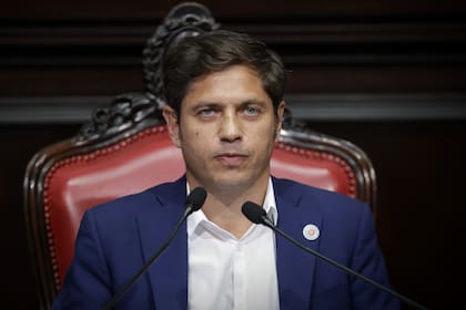 El gobernador de la provincia de Buenos Aires, Axel Kicillof, durante la inauguración de la Asamblea Legislativa