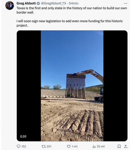 El gobernador de Texas, Greg Abbott, publicó un mensaje que habría dejado ver sus intenciones de firmar las leyes