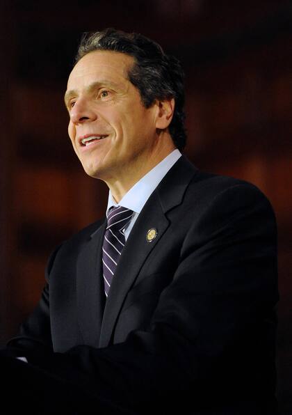 El gobernador del estado de Nueva York, Andrew Cuomo, hablando de la ley de armas en un acto en la ciudad de Albany, NY