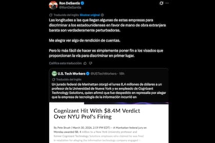 El gobernador sostuvo que algunas empresas priorizan “mano de obra extranjera” en perjuicio de trabajadores estadounidenses