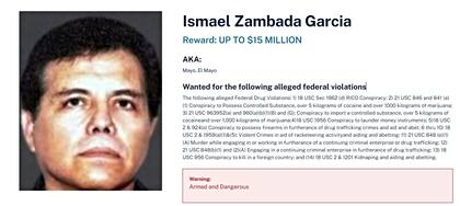 El gobierno de Estados Unidos llegó a ofrecer una recompensa de 15 millones de dólares por información sobre el Ismael "El Mayo Zambada"